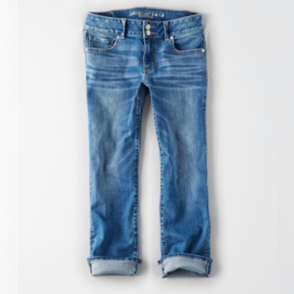American Eagle Super Stretch Artist Crop Jean in Medium Vintage Wash Size 20